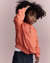 Toddler Boy French Terry Long-Sleeve Sweatshirt - Orange