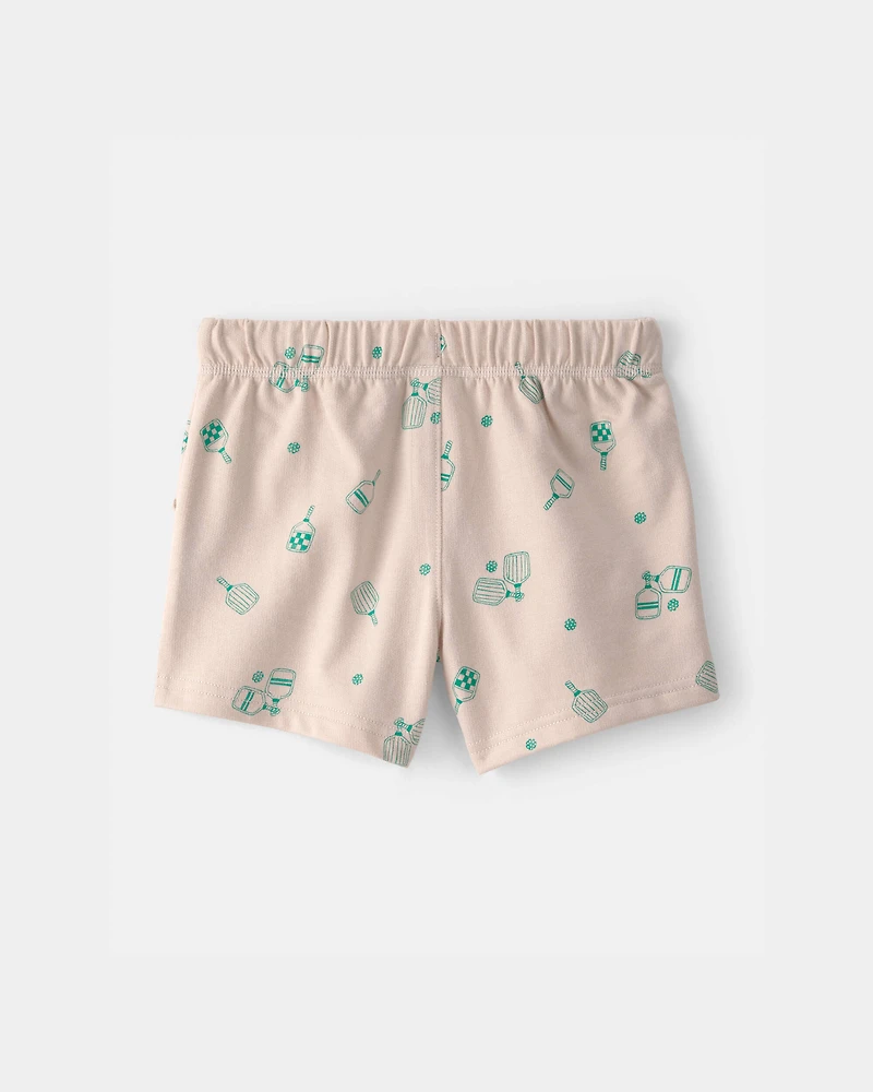 Toddler Boy Pickleball French Terry Shorts - Brown