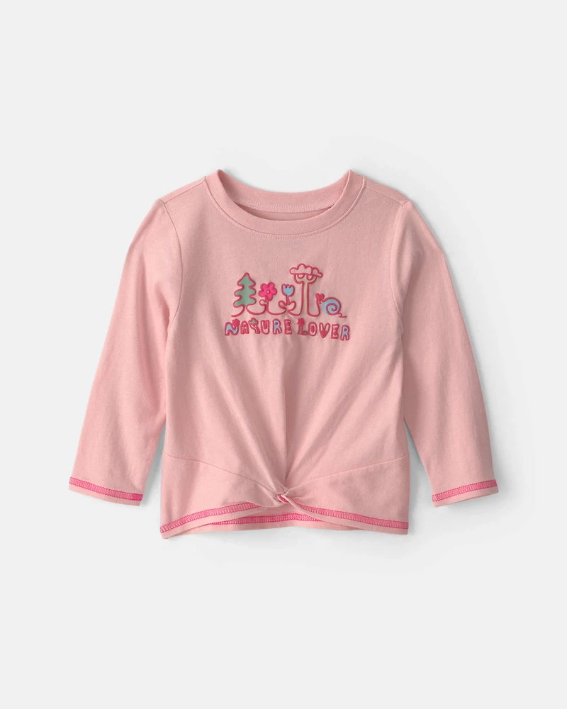 Baby Girl 'Nature Lover' Long-Sleeve Top - Pink