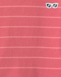 Toddler Boy Coral Striped Set - Orange