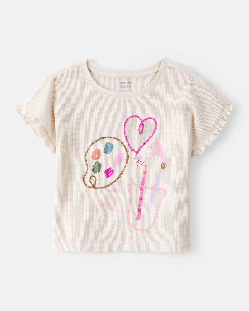 Toddler Girl Arts & Crafts Short-Sleeve Top - White
