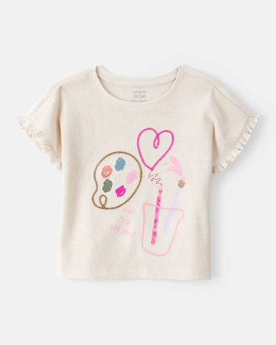 Toddler Girl Arts & Crafts Short-Sleeve Top - White
