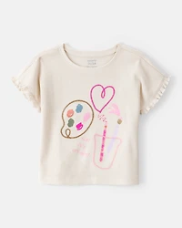 Toddler Girl Arts & Crafts Short-Sleeve Top - White