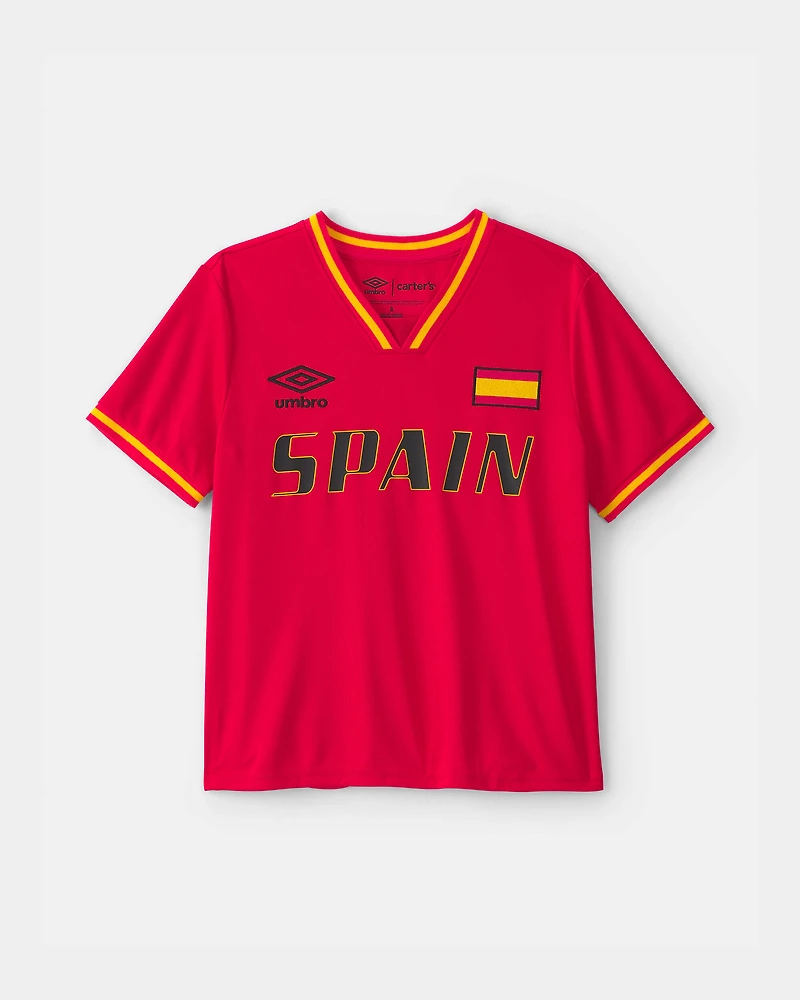 Girls 2-Piece Umbro Spain Soccer Jersey & Skort Set - Red/Yellow/Black