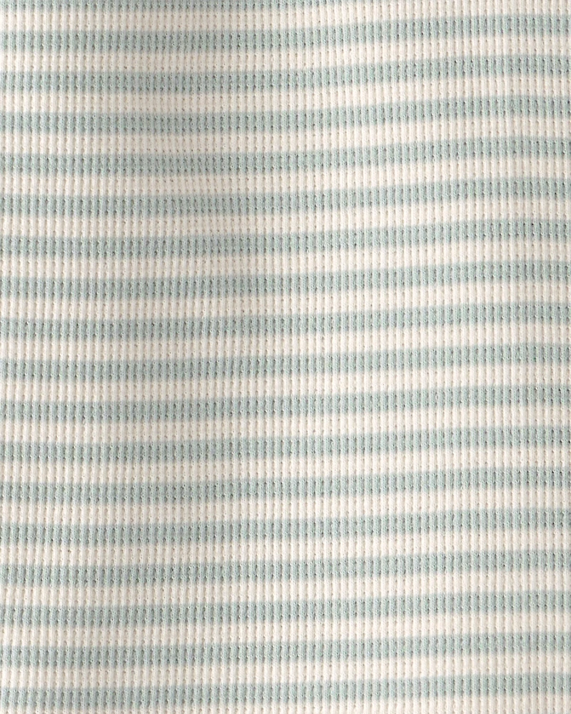 Toddler Girl 2-Piece Organic Cotton Waffle Knit Top & Short Set Stripes