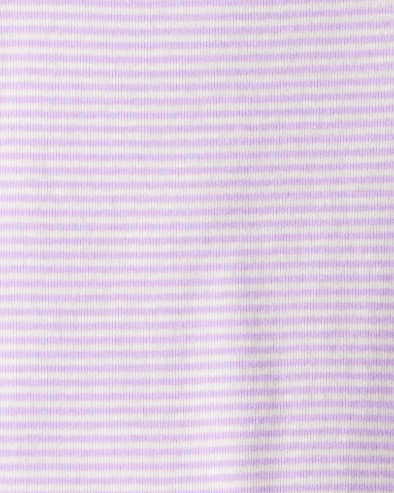 Toddler Girl Space Star Print 100% Cotton Long-Sleeve Snug Fit 4-Piece Pyjamas - White/Purple