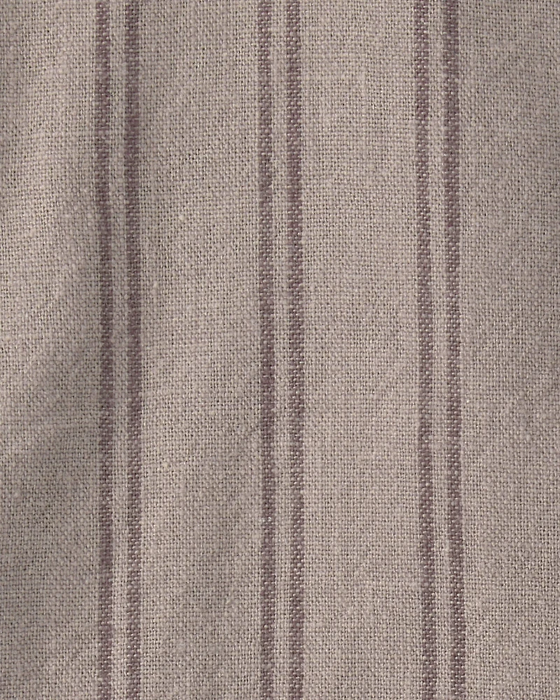 Baby Boy 2-Piece Striped Sleeveless Overall Set - Brown