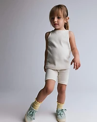 Toddler Girl Brooklyn Bike Shorts - Cream