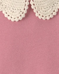 Toddler Girl Collared Fleece Sweater - Pink