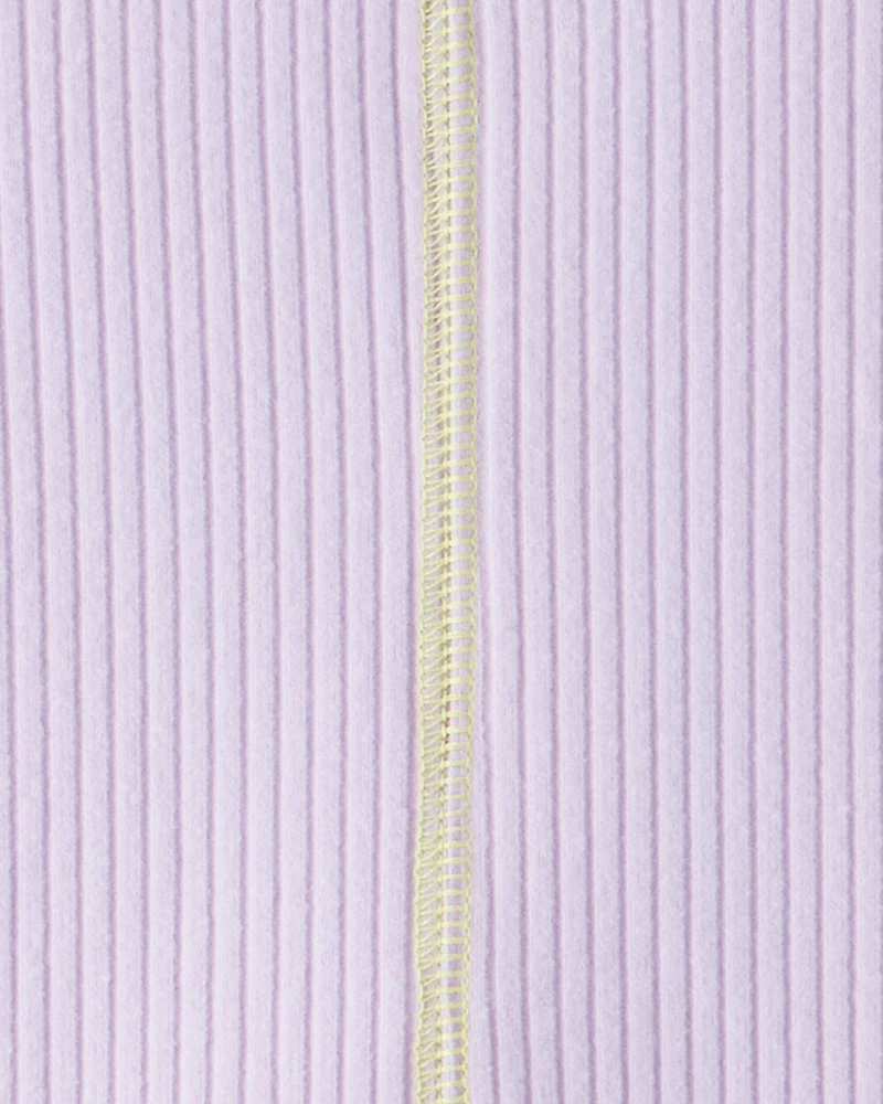 Girls Active Rib Long-Sleeve Top - Purple