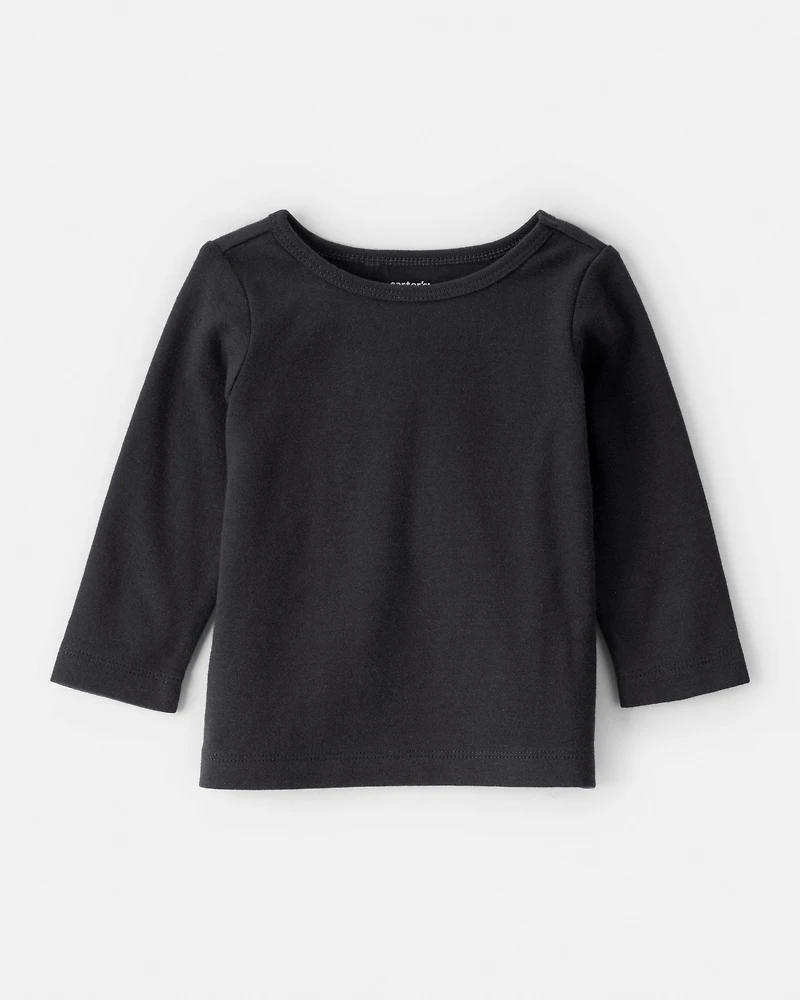 Baby Girl 3-Piece Heart Print Long-Sleeve Dress Set - Ivory/Black