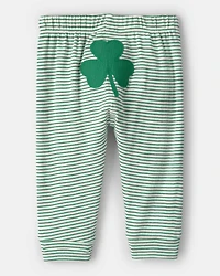 Baby St. Patrick's Day 2-Piece Striped Long-Sleeve Bodysuit & Pant Set - Green/White