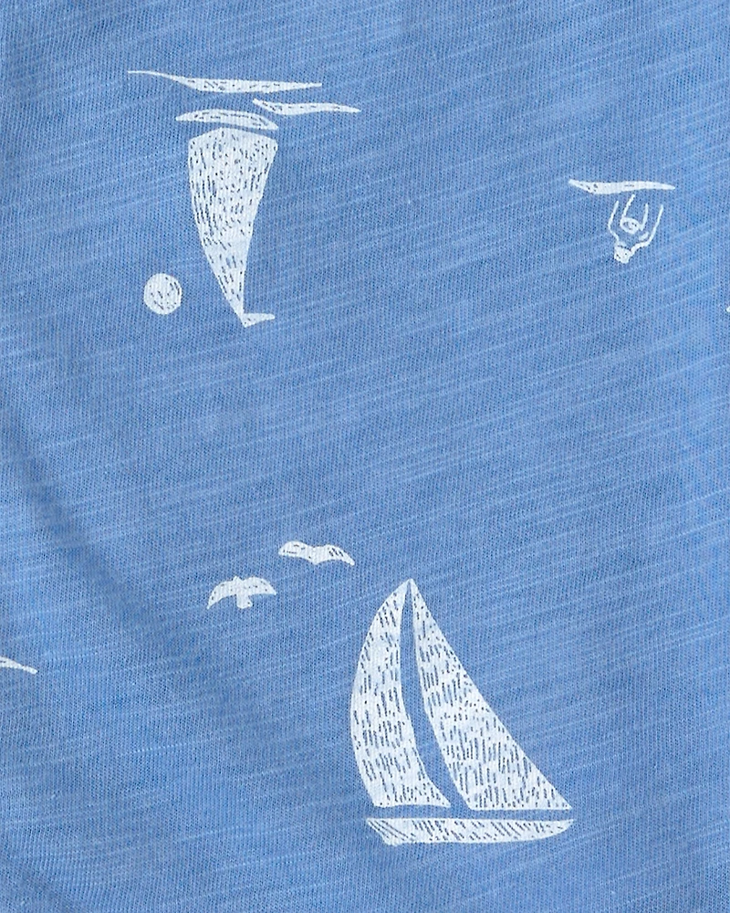 Toddler Boy 2-Piece Sailboat Top & Short Set - Blue