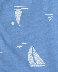 Toddler Boy 2-Piece Sailboat Top & Short Set - Blue