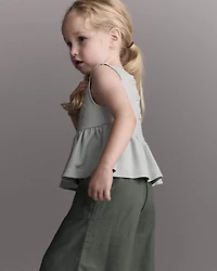 Toddler Girl Peplum Top Floral Print - Light Blue