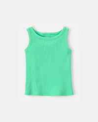 Girls Rib Tank Top - Green