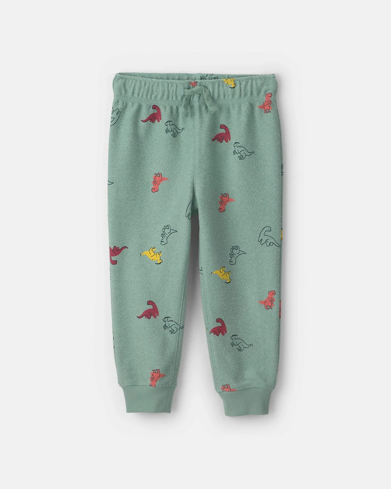 Baby Boy 2-Piece Dinosaur French Terry Sweatshirt & Pant Set - Green