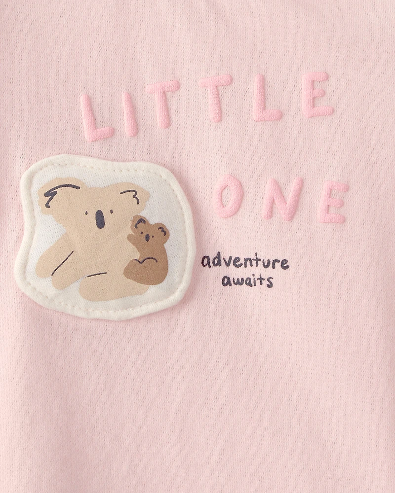 Baby Girl 'Little One' Koala Graphic Tee - Pink