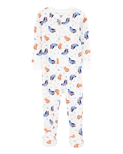 Baby Bluey Snug Fit Cotton Footie 1-Piece Pyjamas