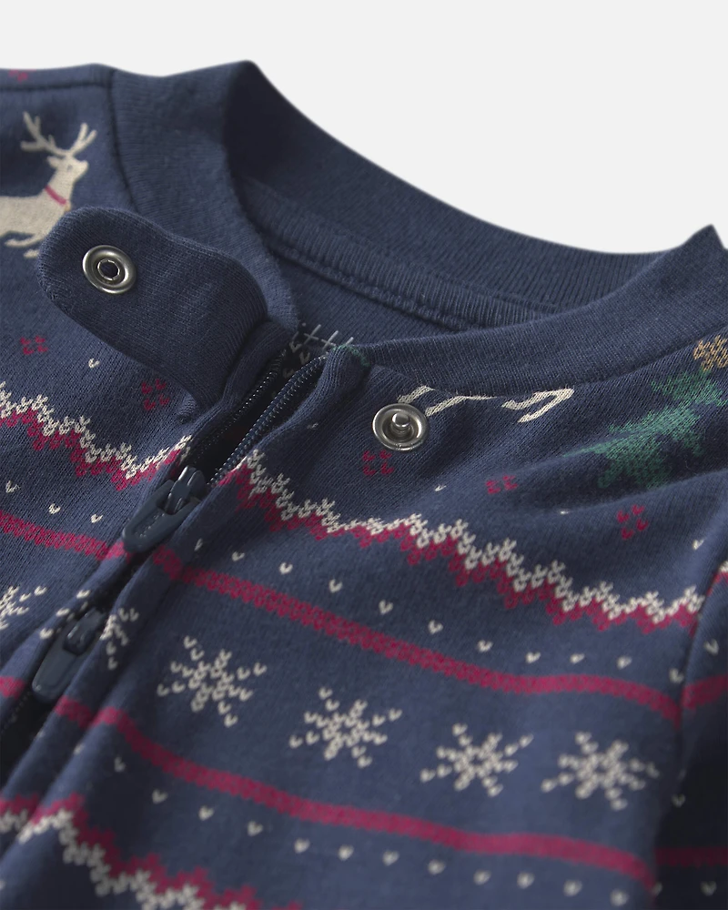 Baby Organic Cotton Fair Isle Sleep & Play pyjamas