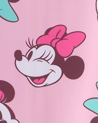 Baby Girl Disney© Minnie Mouse Gingham Long-Sleeve 1-Piece Swimsuit - Pink