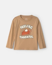 Toddler Boy 'Feeling Thankful' Pie Long-Sleeve Graphic Tee - Brown