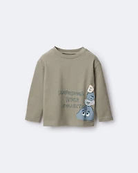 Toddler Rock Collector Long-Sleeve Relaxed Graphic Tee - Olive