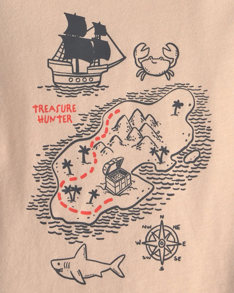 Toddler Boy Treasure Hunt Graphic Tee - Tan