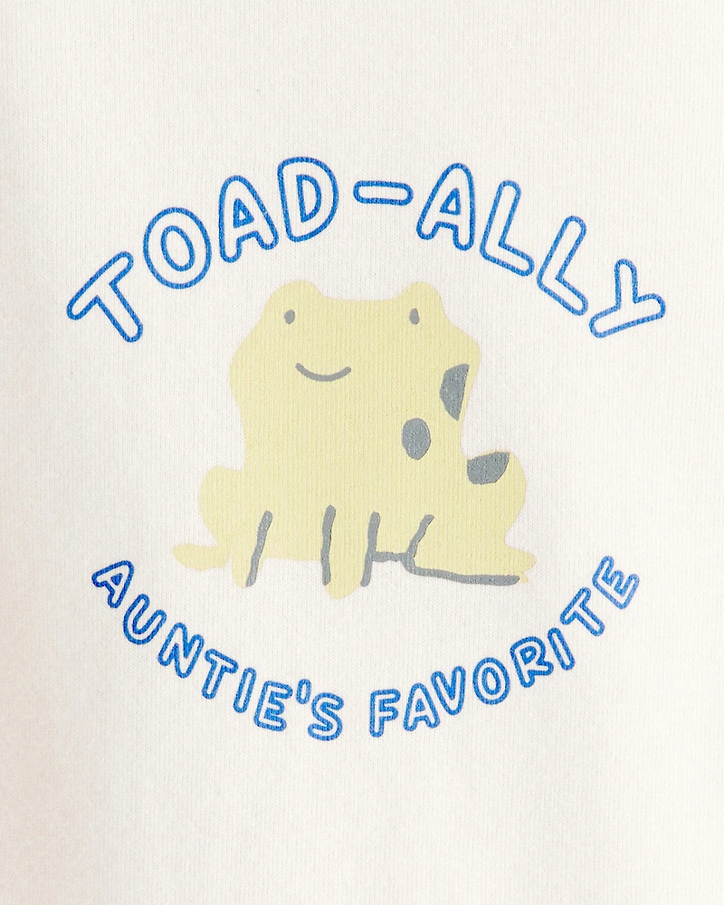 Baby Aunts Favourite Cotton Long-Sleeve Graphic Bodysuit - White