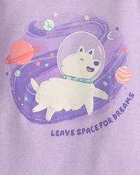Baby Girl 4-Piece Space Dog Snug Fit Pyjama Set - Purple