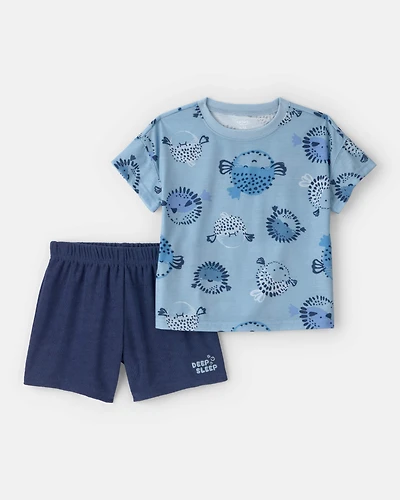 Toddler Boy 2-Piece Puffer Fish Pyjama Set