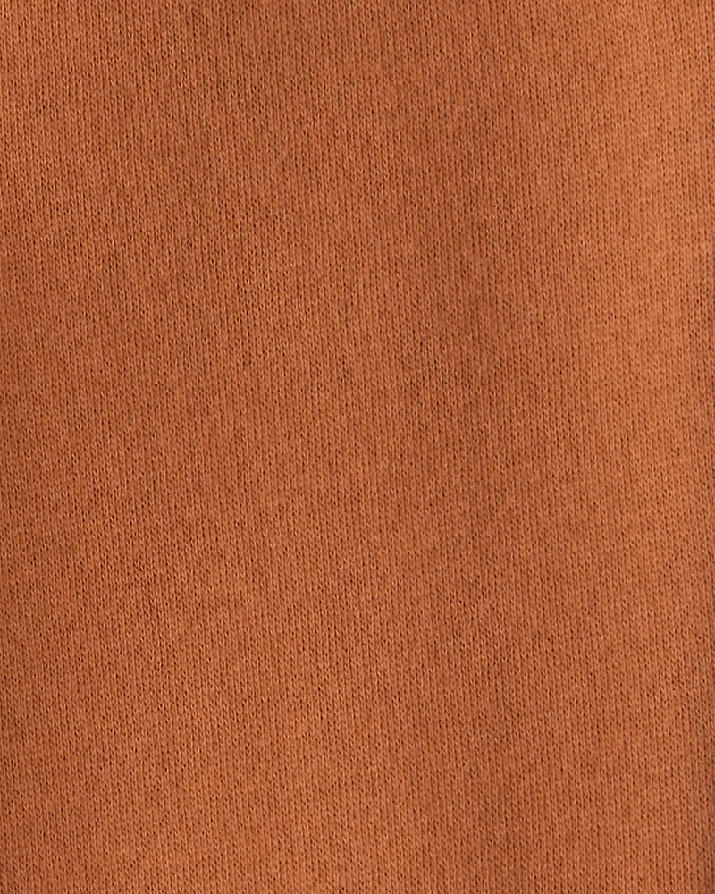 Toddler Boy Solid Fleece Cotton Jogger - Brown