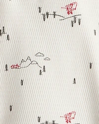 Baby Boy Skiing Henley T-Shirt - Cream