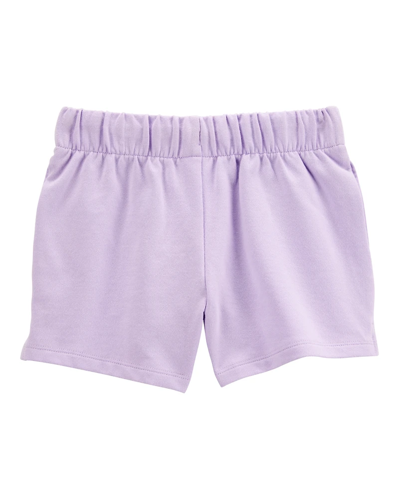 Kid Pull-On French Terry Shorts - Purple