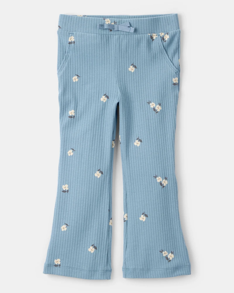 Toddler Girl 2-Piece Floral Top & Pant Set - Blue