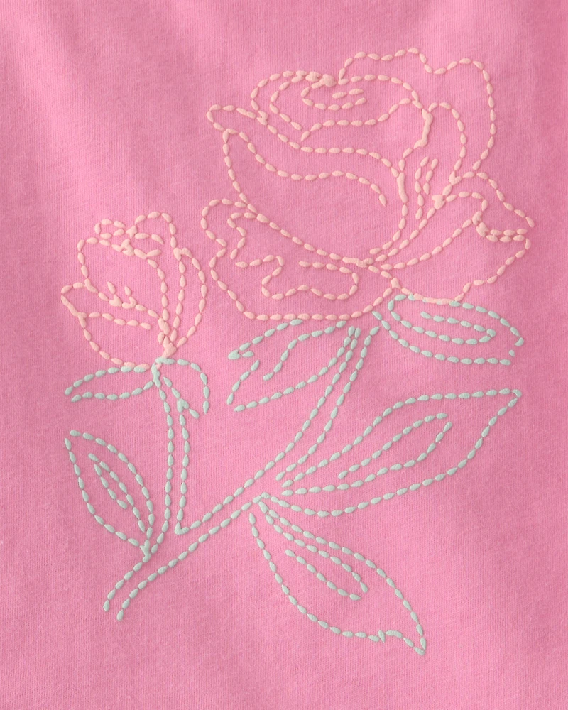 Toddler Girl 2-Piece Floral Top & Skort Set - Pink