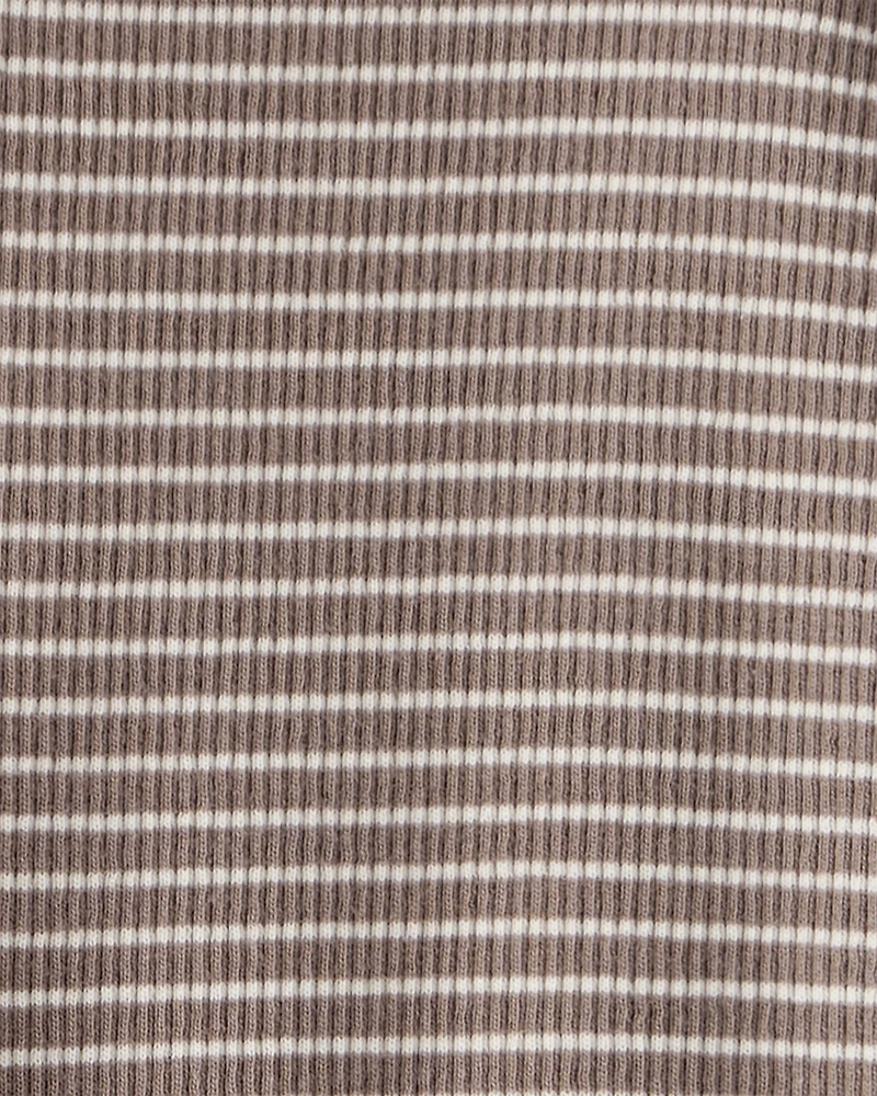 Baby Organic Cotton Sleep & Play Pyjamas Brown Stripes
