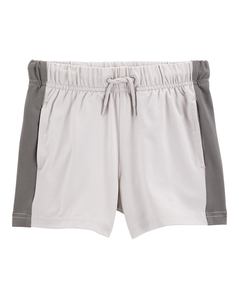 Toddler Striped Pull-On Knit Shorts - Grey