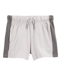 Toddler Striped Pull-On Knit Shorts - Grey
