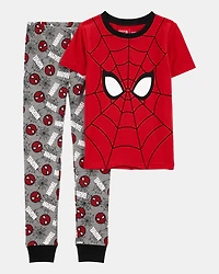 Boys MARVEL©  Snug Fit Cotton 2-Piece Pyjamas - Grey/Red