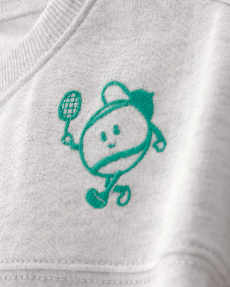 Toddler Boy 2-Piece Pickleball Top & Short Set - Grey