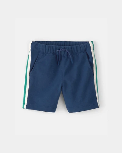 Toddler Boy Striped French Terry Shorts - Blue/Green