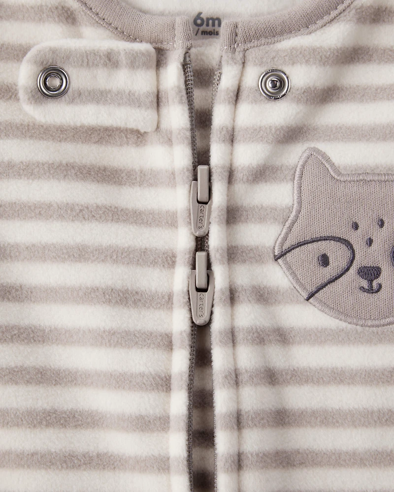 Baby Boy Fox Striped Loose Fit Long-Sleeve Sleeper - Brown