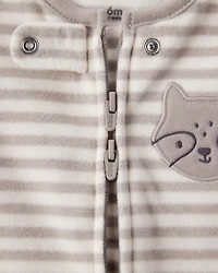 Baby Boy Fox Striped Loose Fit Long-Sleeve Sleeper - Brown