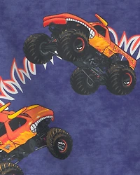 Baby Boy 2-Piece Monster Truck French Terry Top & Short Set - Blue