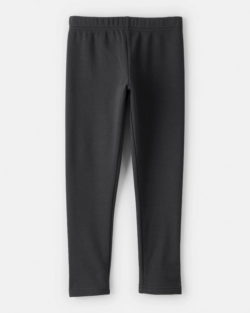 Girls Pull-On Stretch Leggings - Black