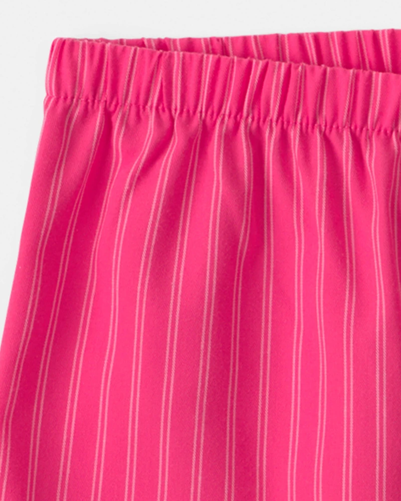 Girls 2-Piece Flower Sleeveless Pajama Set - Pink