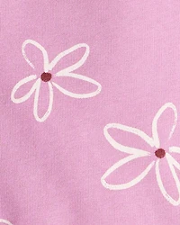 Baby Girl Floral Long-Sleeve Cotton Tee & Pant Set - Purple