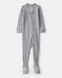 Baby Boy PurelySoft Long-Sleeve 2-Way Zip 1-Piece pyjamas - Grey