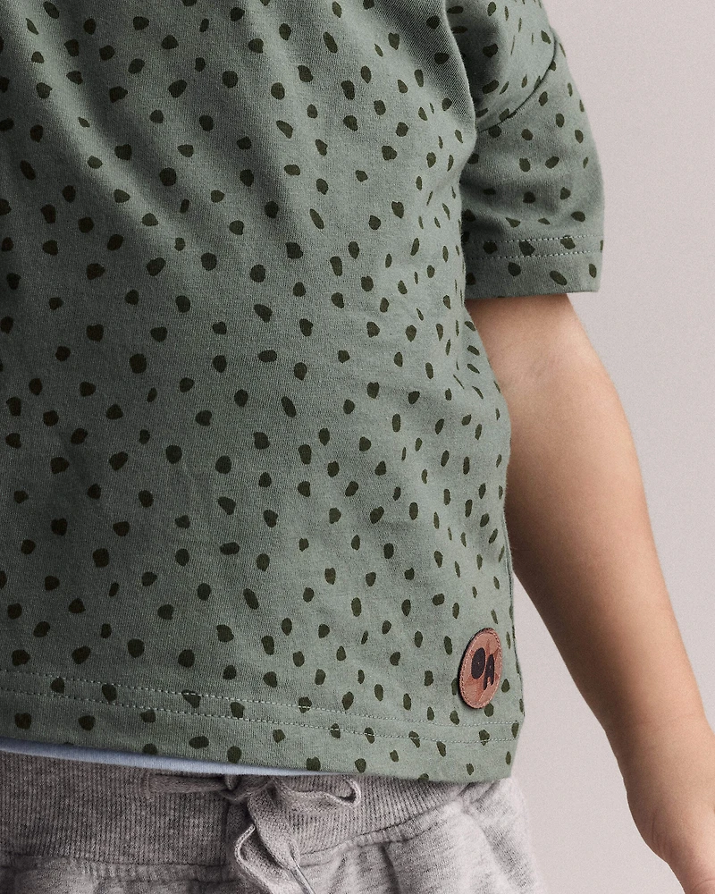 Toddler Relaxed Tee Dot Print - Olive